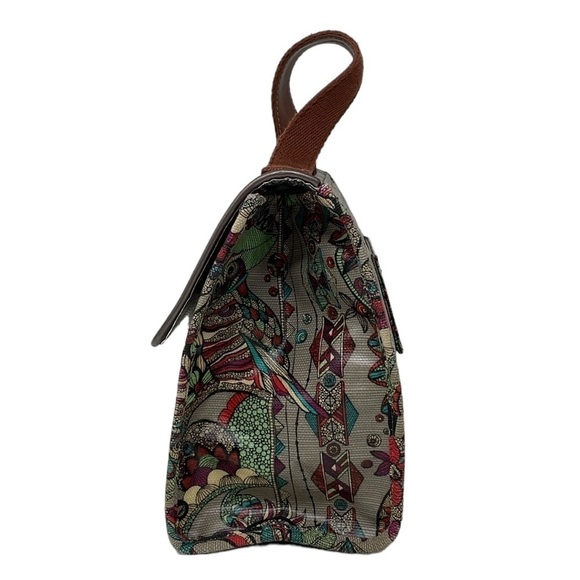 Sakroots Lunchbox Women's Brown Red Owl Print Insulated Hook & Loop Closure - Picture 3 of 14